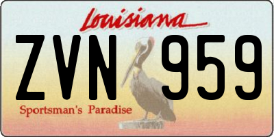 LA license plate ZVN959