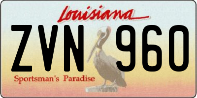 LA license plate ZVN960