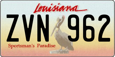 LA license plate ZVN962