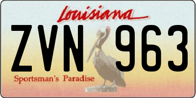 LA license plate ZVN963
