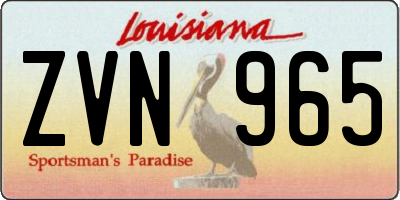 LA license plate ZVN965