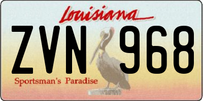 LA license plate ZVN968
