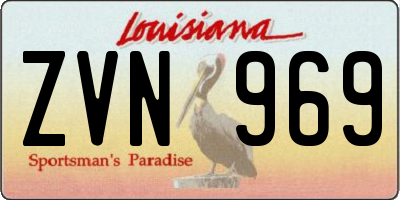 LA license plate ZVN969