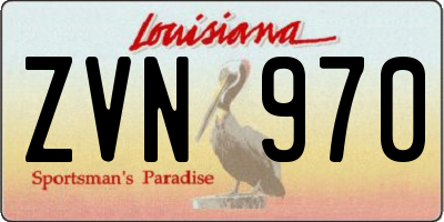 LA license plate ZVN970