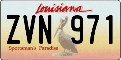 LA license plate ZVN971