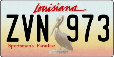 LA license plate ZVN973