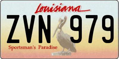 LA license plate ZVN979