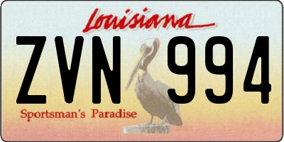 LA license plate ZVN994