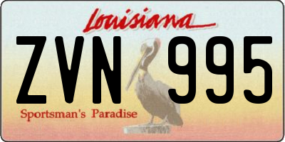 LA license plate ZVN995