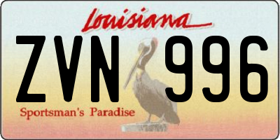 LA license plate ZVN996