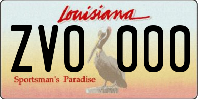 LA license plate ZVO000
