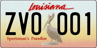 LA license plate ZVO001