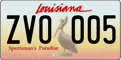 LA license plate ZVO005