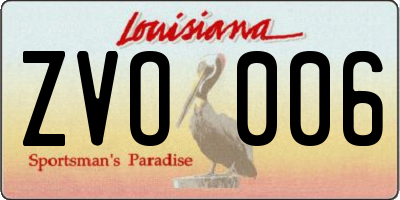 LA license plate ZVO006