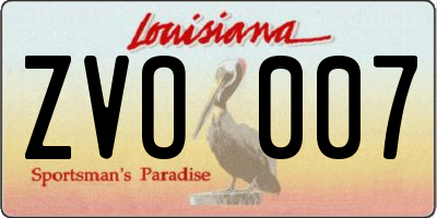 LA license plate ZVO007