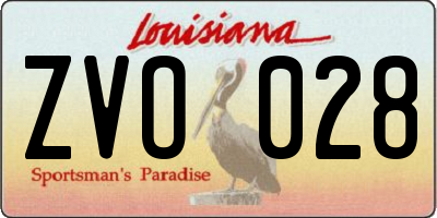 LA license plate ZVO028