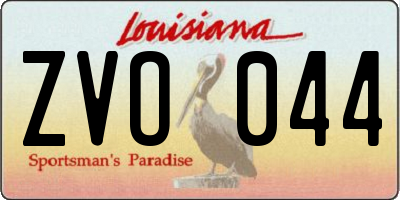 LA license plate ZVO044