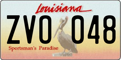 LA license plate ZVO048