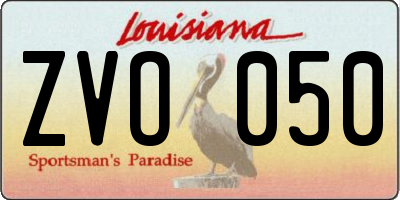 LA license plate ZVO050