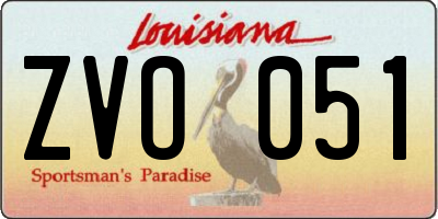 LA license plate ZVO051