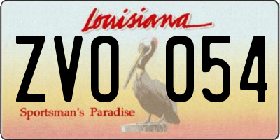 LA license plate ZVO054