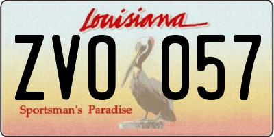 LA license plate ZVO057
