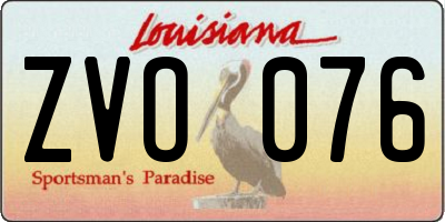 LA license plate ZVO076