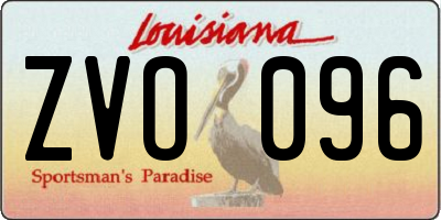 LA license plate ZVO096