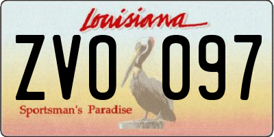 LA license plate ZVO097