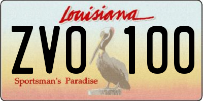LA license plate ZVO100