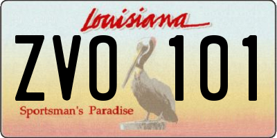 LA license plate ZVO101