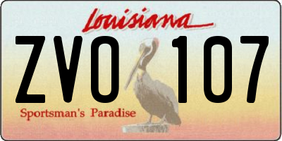 LA license plate ZVO107