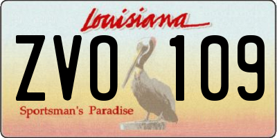 LA license plate ZVO109