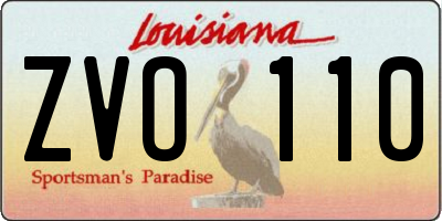 LA license plate ZVO110