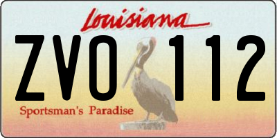 LA license plate ZVO112