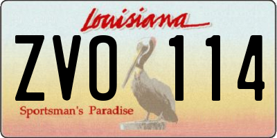 LA license plate ZVO114