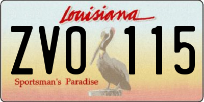 LA license plate ZVO115