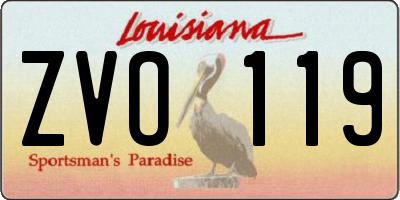 LA license plate ZVO119