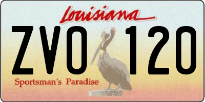 LA license plate ZVO120