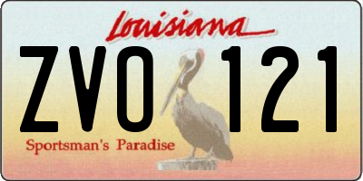 LA license plate ZVO121