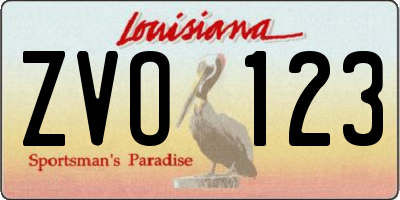 LA license plate ZVO123