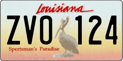 LA license plate ZVO124