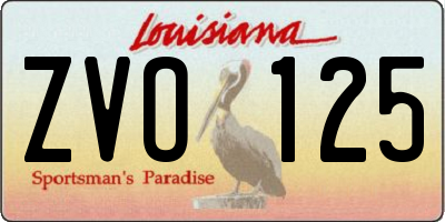 LA license plate ZVO125