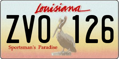 LA license plate ZVO126