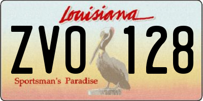 LA license plate ZVO128