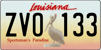 LA license plate ZVO133