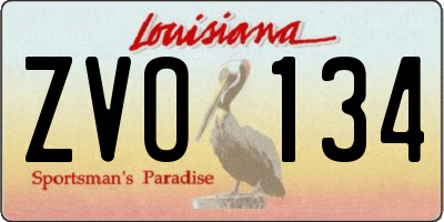 LA license plate ZVO134