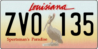 LA license plate ZVO135