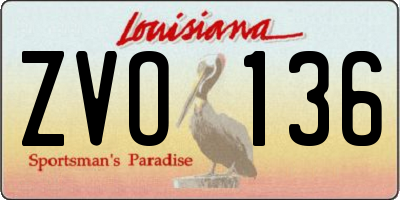 LA license plate ZVO136