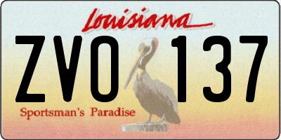 LA license plate ZVO137